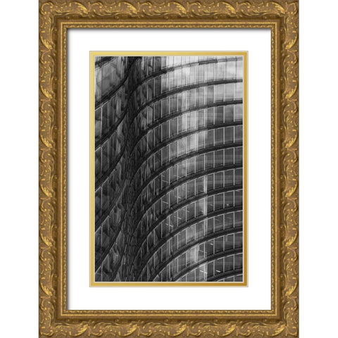 Sloping Lines Gold Ornate Wood Framed Art Print with Double Matting by Van Son, Greetje