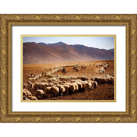 Saandfrac14;Raandfrac14; Gold Ornate Wood Framed Art Print with Double Matting by Cacim, Murat