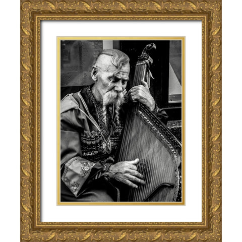 Cossack With Zither - Cosaco Con Citara Gold Ornate Wood Framed Art Print with Double Matting by Kustom Shots, Dave