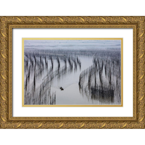Return Home Gold Ornate Wood Framed Art Print with Double Matting by Woo Ryu, Shin