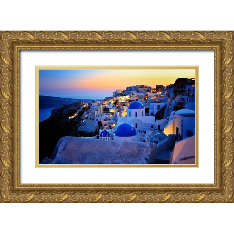 Santorini Island-Greece Gold Ornate Wood Framed Art Print with Double Matting by Froyda, Martin