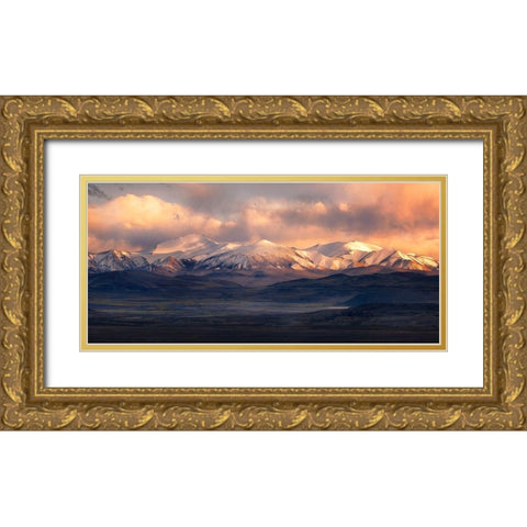 Cappuccino Gold Ornate Wood Framed Art Print with Double Matting by Selions