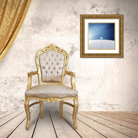 A Tree In The Field Gold Ornate Wood Framed Art Print with Double Matting by Hamiti, Bess