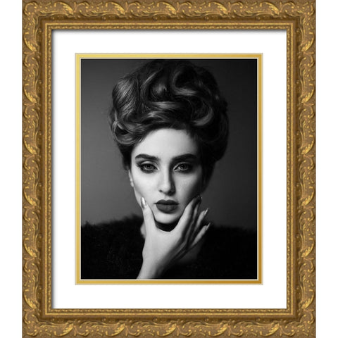 Sharp Gold Ornate Wood Framed Art Print with Double Matting by Hamidnezhad, Amin