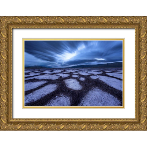 Death Valley Gold Ornate Wood Framed Art Print with Double Matting by Huang, Qiang