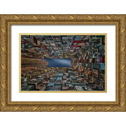 Infinite Windows Gold Ornate Wood Framed Art Print with Double Matting by Figueras, Antoni