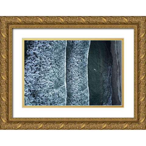 Challenger Gold Ornate Wood Framed Art Print with Double Matting by Sakai, Takane