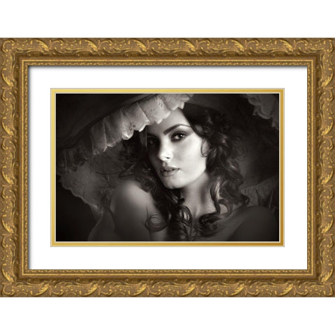 Sanziana Gold Ornate Wood Framed Art Print with Double Matting by Lia, Adela