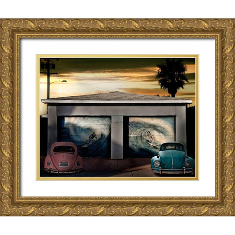 Beetles Gold Ornate Wood Framed Art Print with Double Matting by Butterworth, Larry