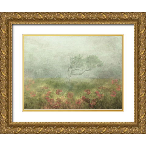 Incomplete Poetry Gold Ornate Wood Framed Art Print with Double Matting by Devos, Delphine