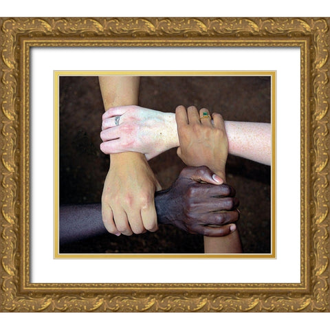 United Diversity Gold Ornate Wood Framed Art Print with Double Matting by Murphy, Benton
