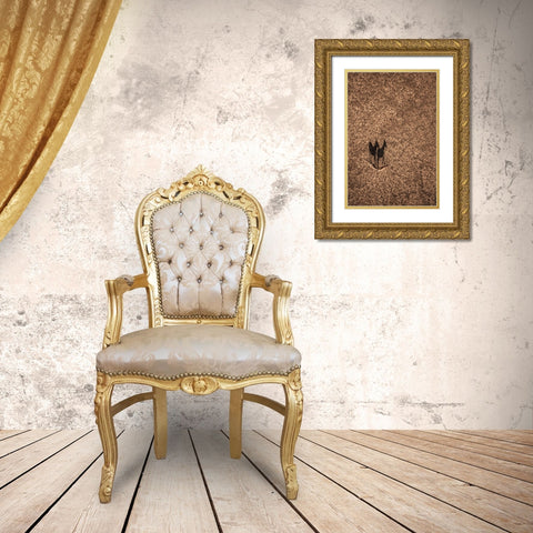 Follow Like A Shadow Gold Ornate Wood Framed Art Print with Double Matting by TIANQI