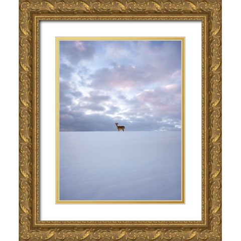 Alone Gold Ornate Wood Framed Art Print with Double Matting by Lindsten, Christian