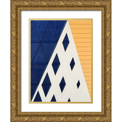 Rhombus Gold Ornate Wood Framed Art Print with Double Matting by Hawerkamp, Hans-Wolfgang
