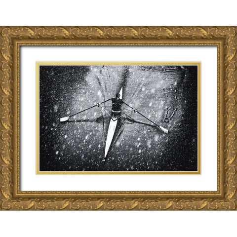 Winter Picture Gold Ornate Wood Framed Art Print with Double Matting by Hartlieb, Jurgen