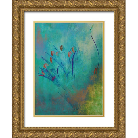 Tulips (2) Gold Ornate Wood Framed Art Print with Double Matting by Devos, Delphine