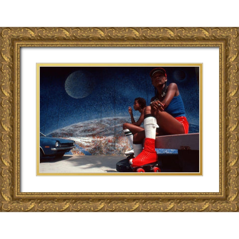 Venice-L.A. (From The Series Qamerican Symbolsq) Gold Ornate Wood Framed Art Print with Double Matting by Matthes, Dieter