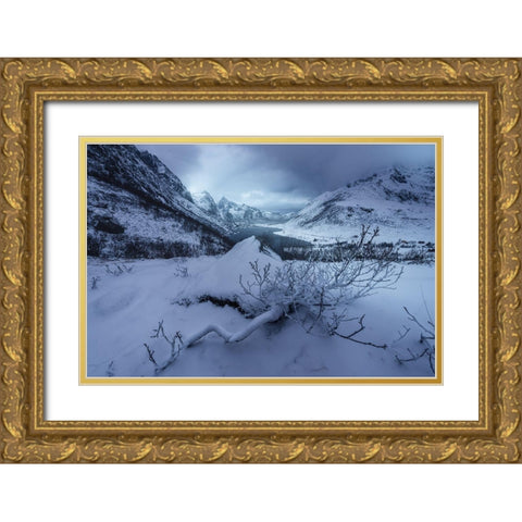 Winter Is Coming Gold Ornate Wood Framed Art Print with Double Matting by Martin Castan, David