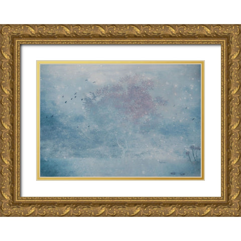The Winters Spring Gold Ornate Wood Framed Art Print with Double Matting by Devos, Delphine