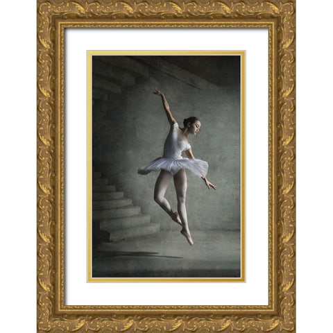 Dinka 1 Gold Ornate Wood Framed Art Print with Double Matting by Kisworo, Sebastian