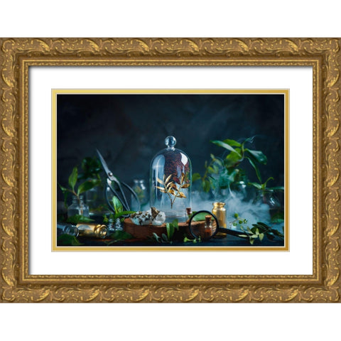 Garden Golden. Part 5 Gold Ornate Wood Framed Art Print with Double Matting by Belenko, Dina