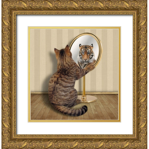 Megalomania.... Gold Ornate Wood Framed Art Print with Double Matting by Kuznetsova, Iryna