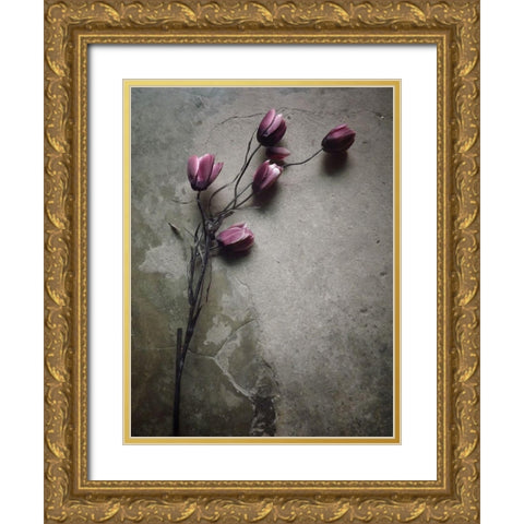 The Elegant Tulip Gold Ornate Wood Framed Art Print with Double Matting by Lagaa, Kahar