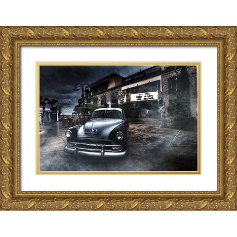 The Crime Scene Gold Ornate Wood Framed Art Print with Double Matting by Perez, Eliran