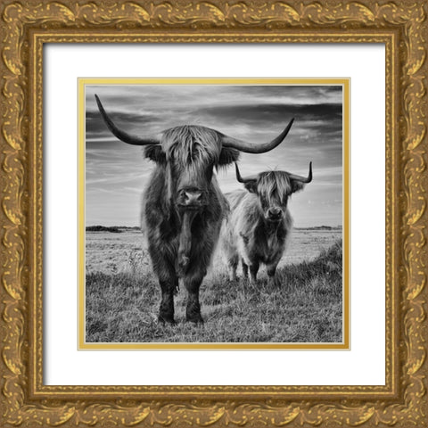 Highlands Gold Ornate Wood Framed Art Print with Double Matting by Pecqueux, Stephane