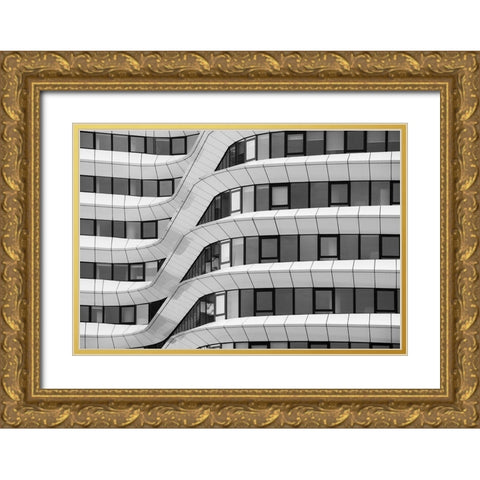 Wavy Facade Gold Ornate Wood Framed Art Print with Double Matting by Van Son, Greetje