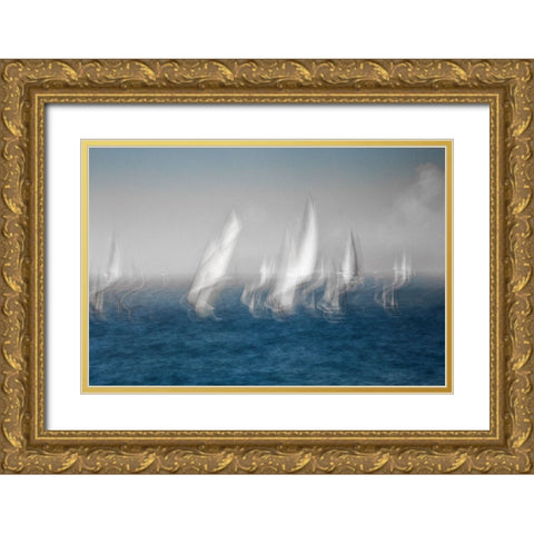 Sails Gold Ornate Wood Framed Art Print with Double Matting by Dominik, Garcia