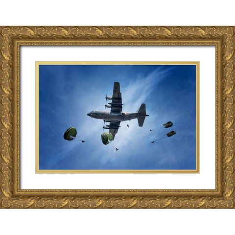 Drop Zone Gold Ornate Wood Framed Art Print with Double Matting by Juniawan, Rooswandy
