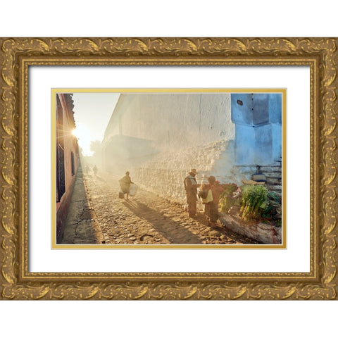 Morning In City Chichicastenango, Guatemala Gold Ornate Wood Framed Art Print with Double Matting by Froyda, Martin