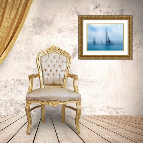 Over The Water Gold Ornate Wood Framed Art Print with Double Matting by Dominik, Garcia