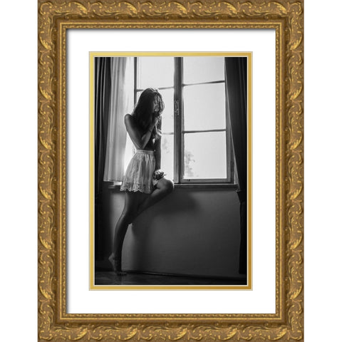 Sensual Beauty [K] Gold Ornate Wood Framed Art Print with Double Matting by Krystynek MQEP, Martin