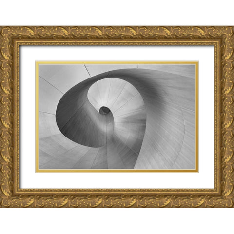 Curves Gold Ornate Wood Framed Art Print with Double Matting by Chen, Bo