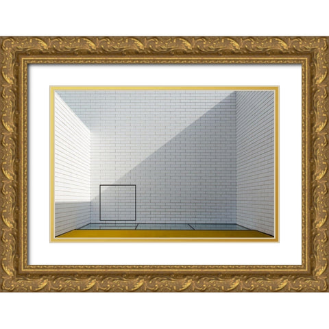 Detail Lego House Gold Ornate Wood Framed Art Print with Double Matting by Schuster, Inge