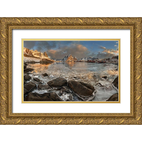 Frozen Reine Gold Ornate Wood Framed Art Print with Double Matting by Smid Master, Jan
