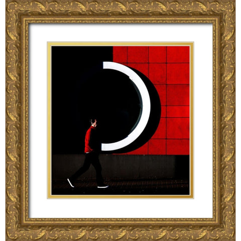 Untitled Gold Ornate Wood Framed Art Print with Double Matting by Niemiec, Anna