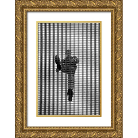 The Grid Gold Ornate Wood Framed Art Print with Double Matting by Marques, Eduardo