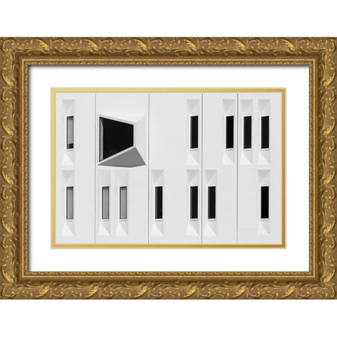 Essent Building Venlo Gold Ornate Wood Framed Art Print with Double Matting by Niezen, Jan