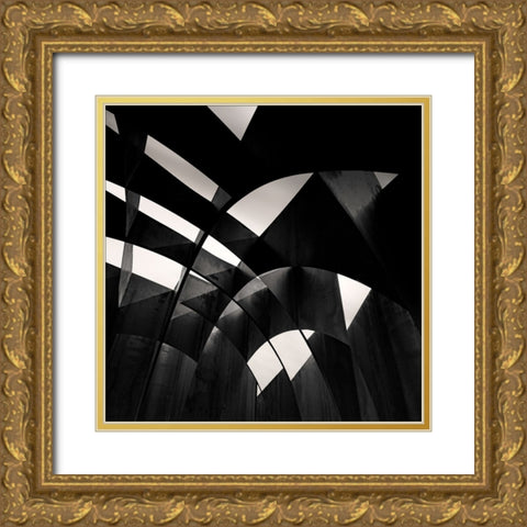 Airy Space Gold Ornate Wood Framed Art Print with Double Matting by Claes, Gilbert