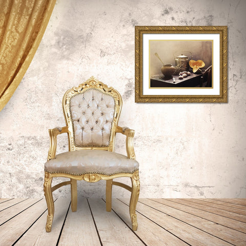 Still Life With Pumpkins#15C Gold Ornate Wood Framed Art Print with Double Matting by Ustinagreen