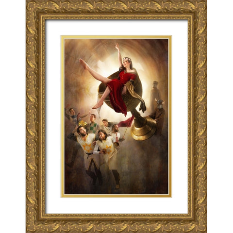 Spamalot Gold Ornate Wood Framed Art Print with Double Matting by Kiciak, Christophe