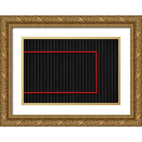 Red Over Black Gold Ornate Wood Framed Art Print with Double Matting by Hawerkamp, Hans-Wolfgang