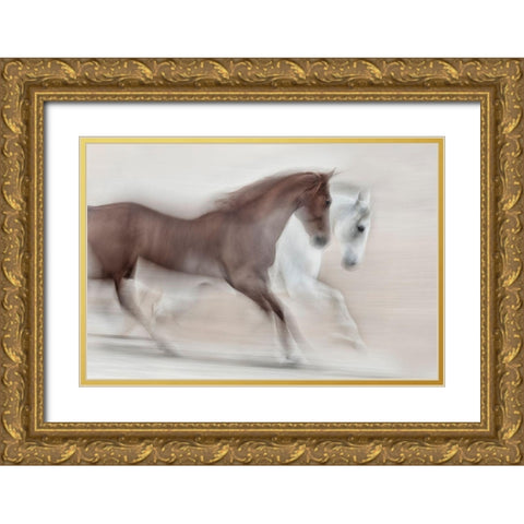 Romance Gold Ornate Wood Framed Art Print with Double Matting by Benezech, Martine