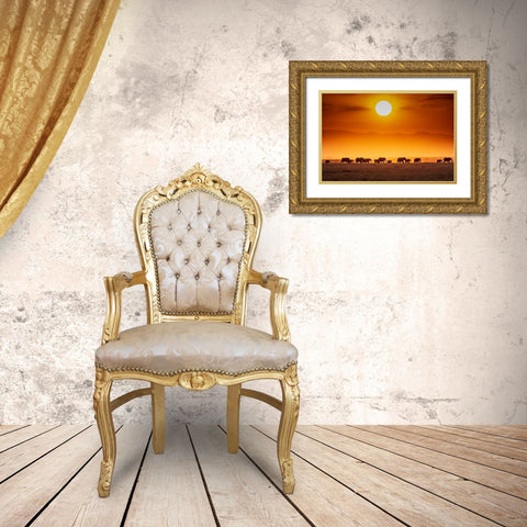 Sunrise Parade Gold Ornate Wood Framed Art Print with Double Matting by C. Sink, Jeffrey
