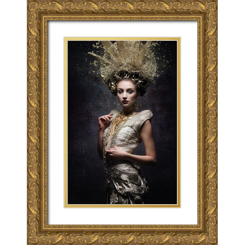 The Priestess Gold Ornate Wood Framed Art Print with Double Matting by Siegart