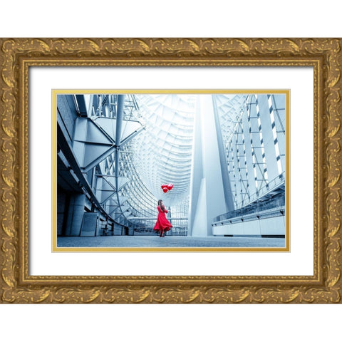 A Day Trip Gold Ornate Wood Framed Art Print with Double Matting by Silkandfire