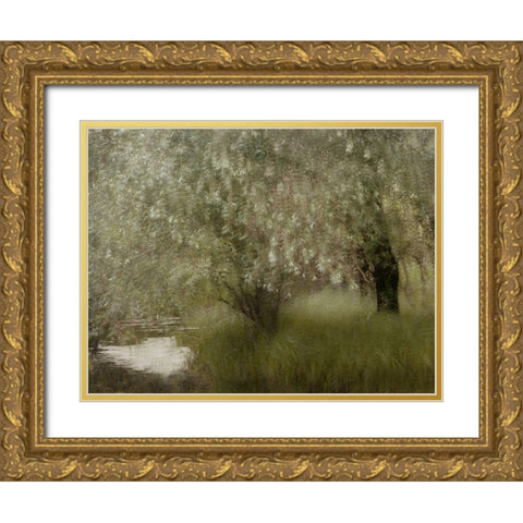 At The Riverbank Gold Ornate Wood Framed Art Print with Double Matting by Talen, Nel